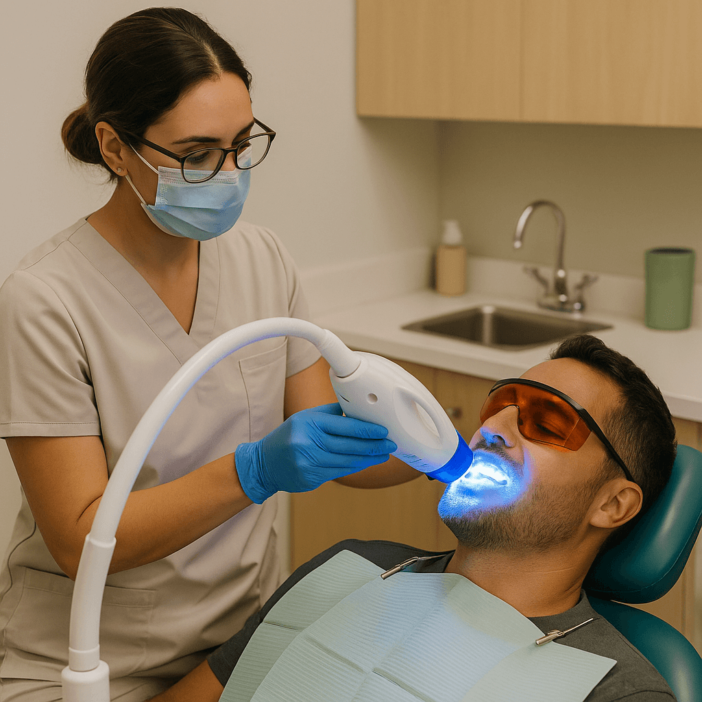 Whitening   Safe, professional whitening treatments that brighten your teeth while minimizing sensitivity and ensuring natural, long-lasting results.   Learn More